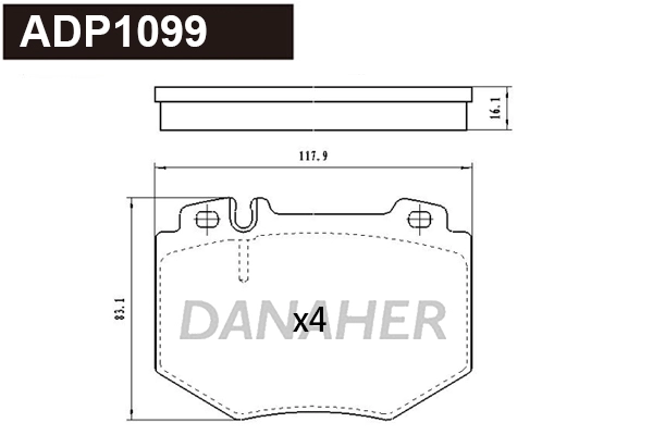 Brake Pad Set, disc brake (ADP1099)