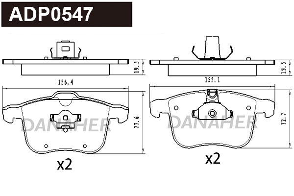 Brake Pad Set, disc brake (ADP0547)