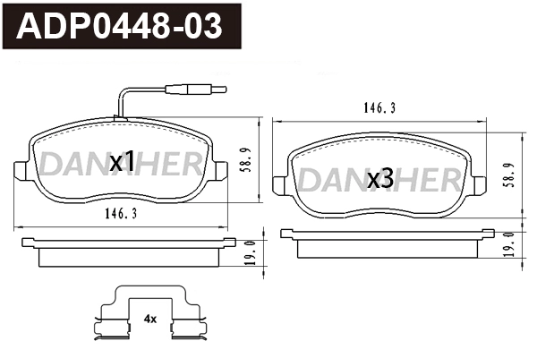 Brake Pad Set, disc brake (ADP0448-03)