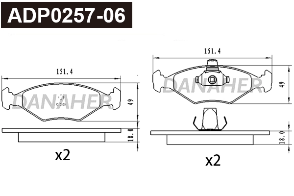 Brake Pad Set, disc brake (ADP0257-06)