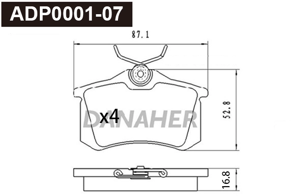 Brake Pad Set, disc brake (ADP0001-07)