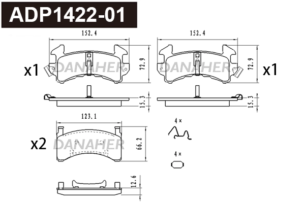 Brake Pad Set, disc brake (ADP1422-01)