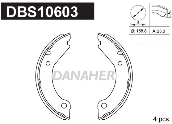 Brake Shoe Set, parking brake (DBS10603)