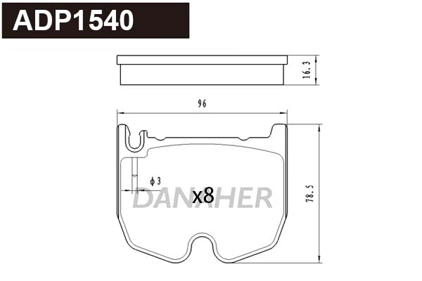Brake Pad Set, disc brake (ADP1540)