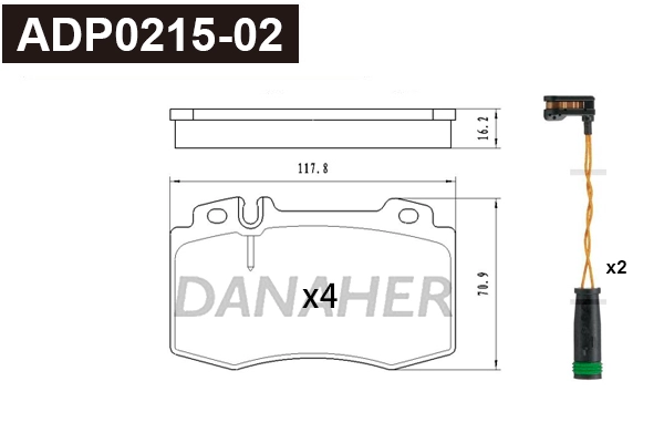 Brake Pad Set, disc brake (ADP0215-02)