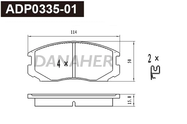 Brake Pad Set, disc brake (ADP0335-01)