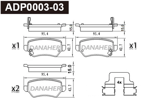 Brake Pad Set, disc brake (ADP0003-03)