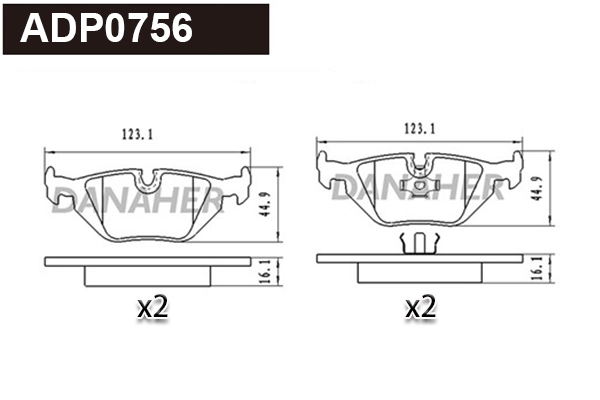 Brake Pad Set, disc brake (ADP0756)
