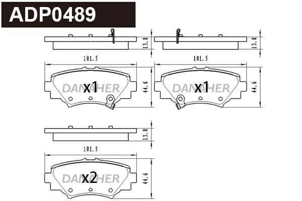 Brake Pad Set, disc brake (ADP0489)