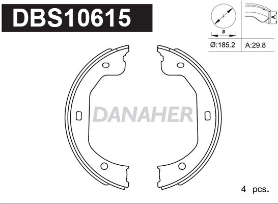 Brake Shoe Set, parking brake (DBS10615)