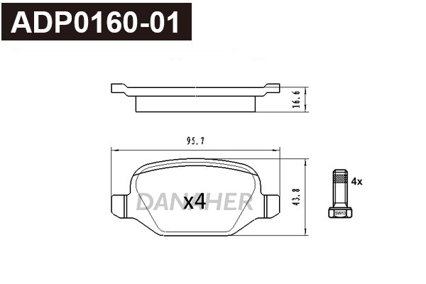 Brake Pad Set, disc brake (ADP0160-01)