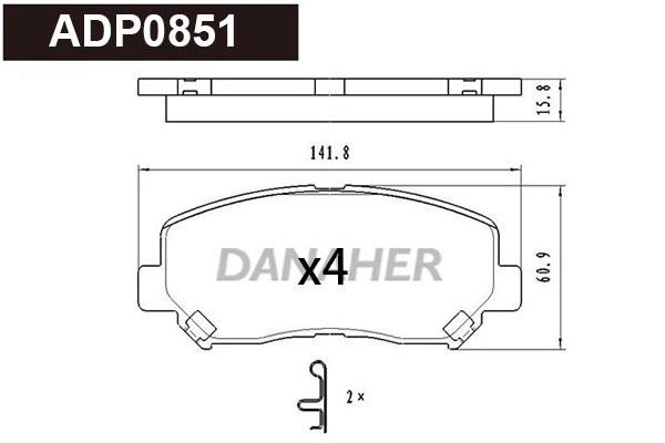 Brake Pad Set, disc brake (ADP0851)