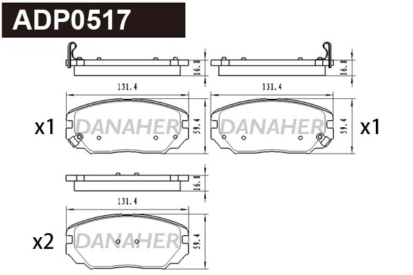 Brake Pad Set, disc brake (ADP0517)