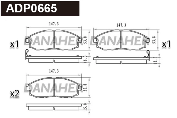 Brake Pad Set, disc brake (ADP0665)