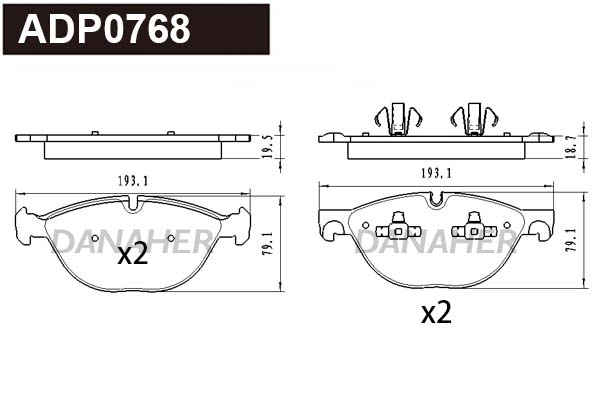 Brake Pad Set, disc brake (ADP0768)