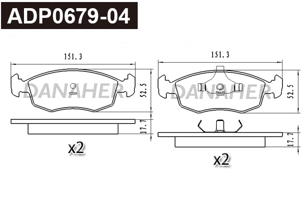 Brake Pad Set, disc brake (ADP0679-04)