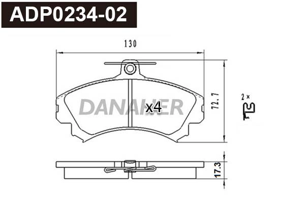 Brake Pad Set, disc brake (ADP0234-02)
