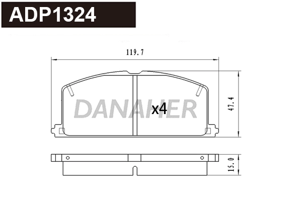 Brake Pad Set, disc brake (ADP1324)