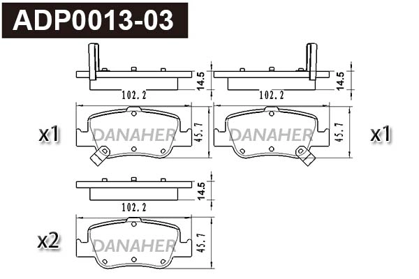 Brake Pad Set, disc brake (ADP0013-03)