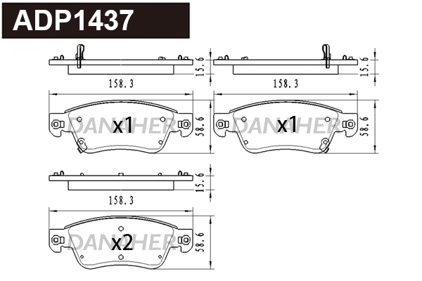 Brake Pad Set, disc brake (ADP1437)