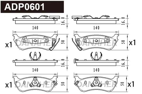 Brake Pad Set, disc brake (ADP0601)