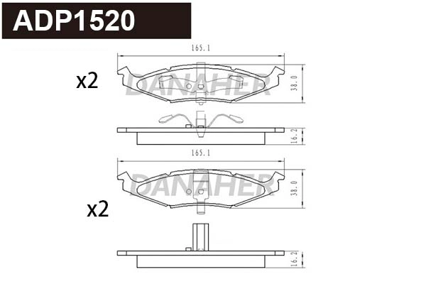 Brake Pad Set, disc brake (ADP1520)
