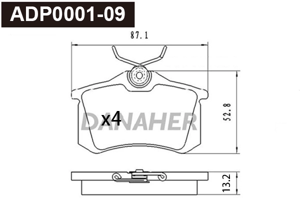 Brake Pad Set, disc brake (ADP0001-09)