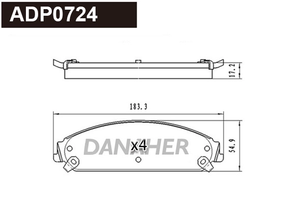 Brake Pad Set, disc brake (ADP0724)