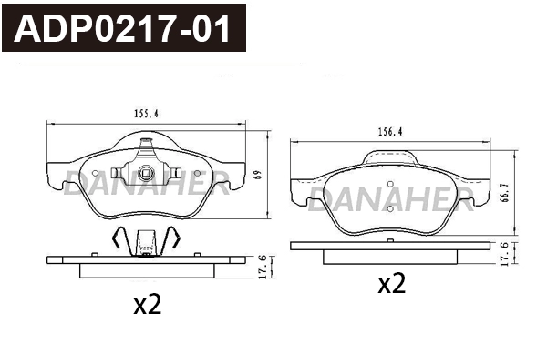 Brake Pad Set, disc brake (ADP0217-01)