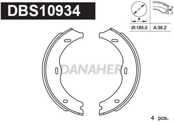 Brake Shoe Set, parking brake (DBS10934)