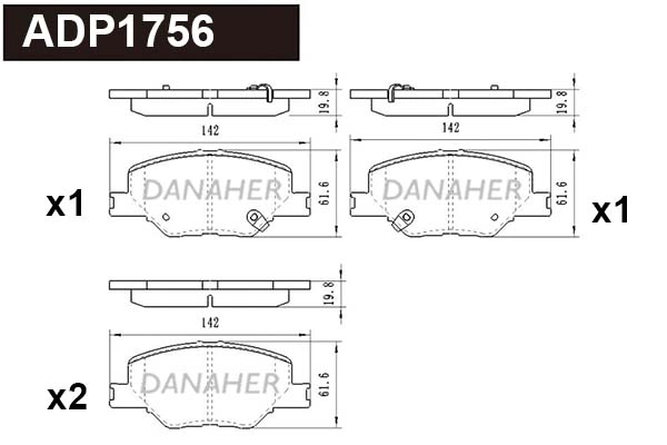 Brake Pad Set, disc brake (ADP1756)