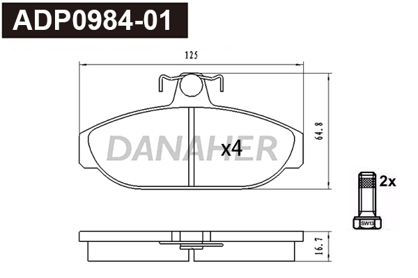 Brake Pad Set, disc brake (ADP0984-01)