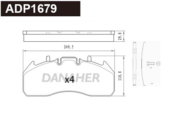 Brake Pad Set, disc brake (ADP1679)