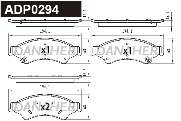 Brake Pad Set, disc brake (ADP0294)