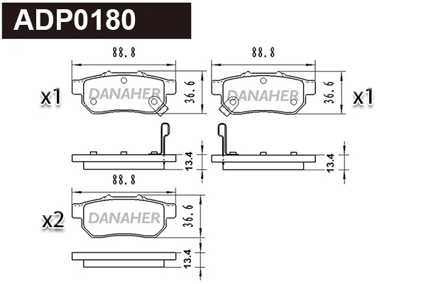 Brake Pad Set, disc brake (ADP0180)
