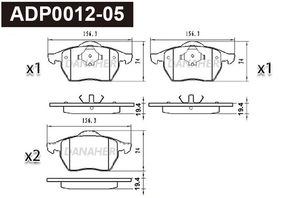 Brake Pad Set, disc brake (ADP0012-05)
