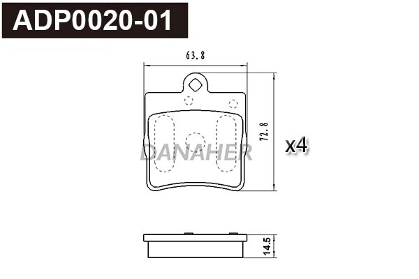 Brake Pad Set, disc brake (ADP0020-01)