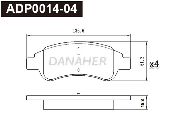 Brake Pad Set, disc brake (ADP0014-04)