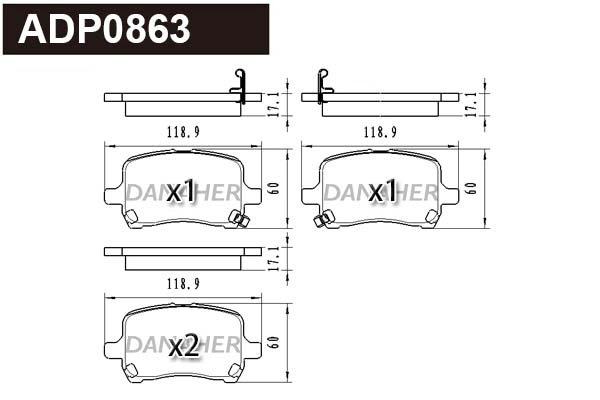 Brake Pad Set, disc brake (ADP0863)