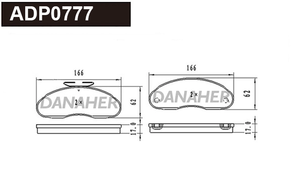 Brake Pad Set, disc brake (ADP0777)