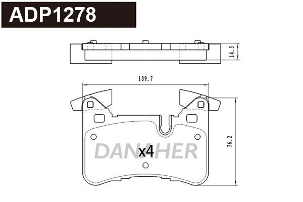 Brake Pad Set, disc brake (ADP1278)