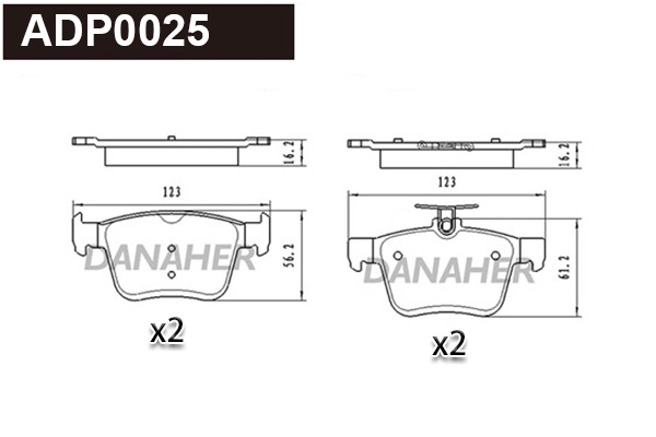Brake Pad Set, disc brake (ADP0025)