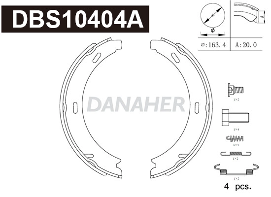 Brake Shoe Set, parking brake (DBS10404A)