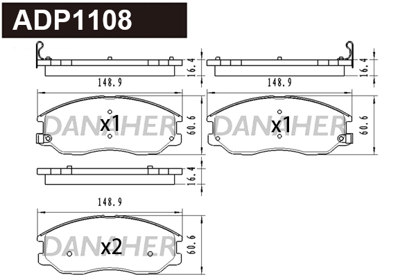 Brake Pad Set, disc brake (ADP1108)