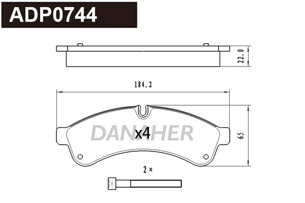 Brake Pad Set, disc brake (ADP0744)