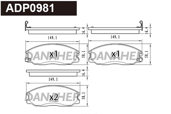 Brake Pad Set, disc brake (ADP0981)
