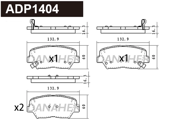 Brake Pad Set, disc brake (ADP1404)