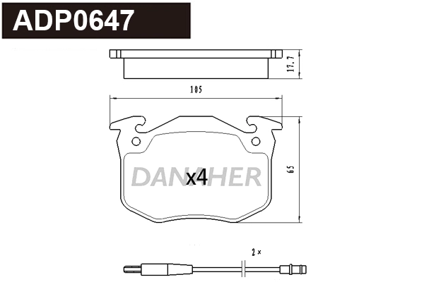 Brake Pad Set, disc brake (ADP0647)