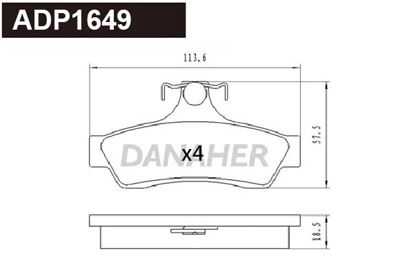 Brake Pad Set, disc brake (ADP1649)