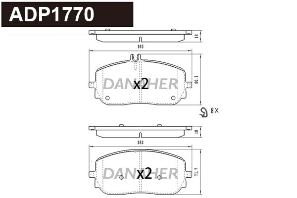 Brake Pad Set, disc brake (ADP1770)
